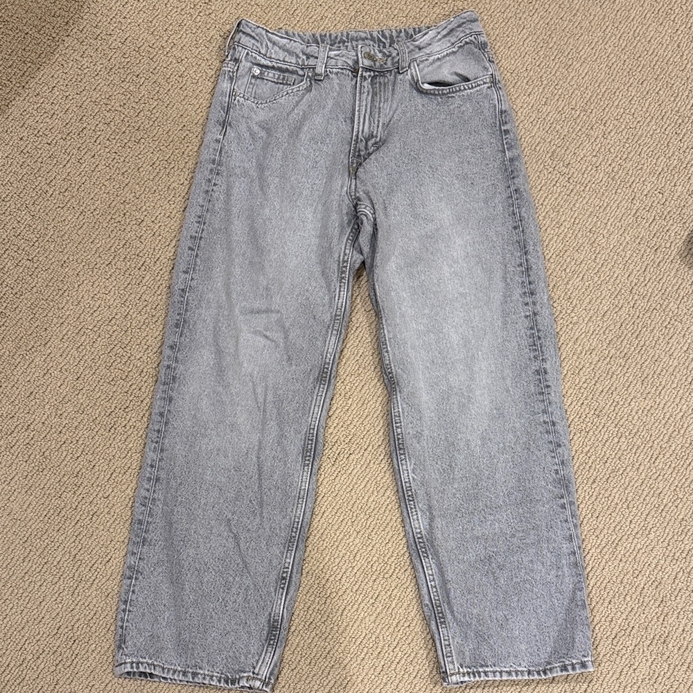 Boy’s Grey-Washed H&M Baggy Straight-Leg Jeans